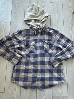 Denim & Supply Ralph Lauren Navy and Cream Plaid Shirt